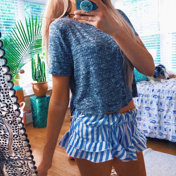 Grey Speckled Cropped Tee - Picture 2 of 6